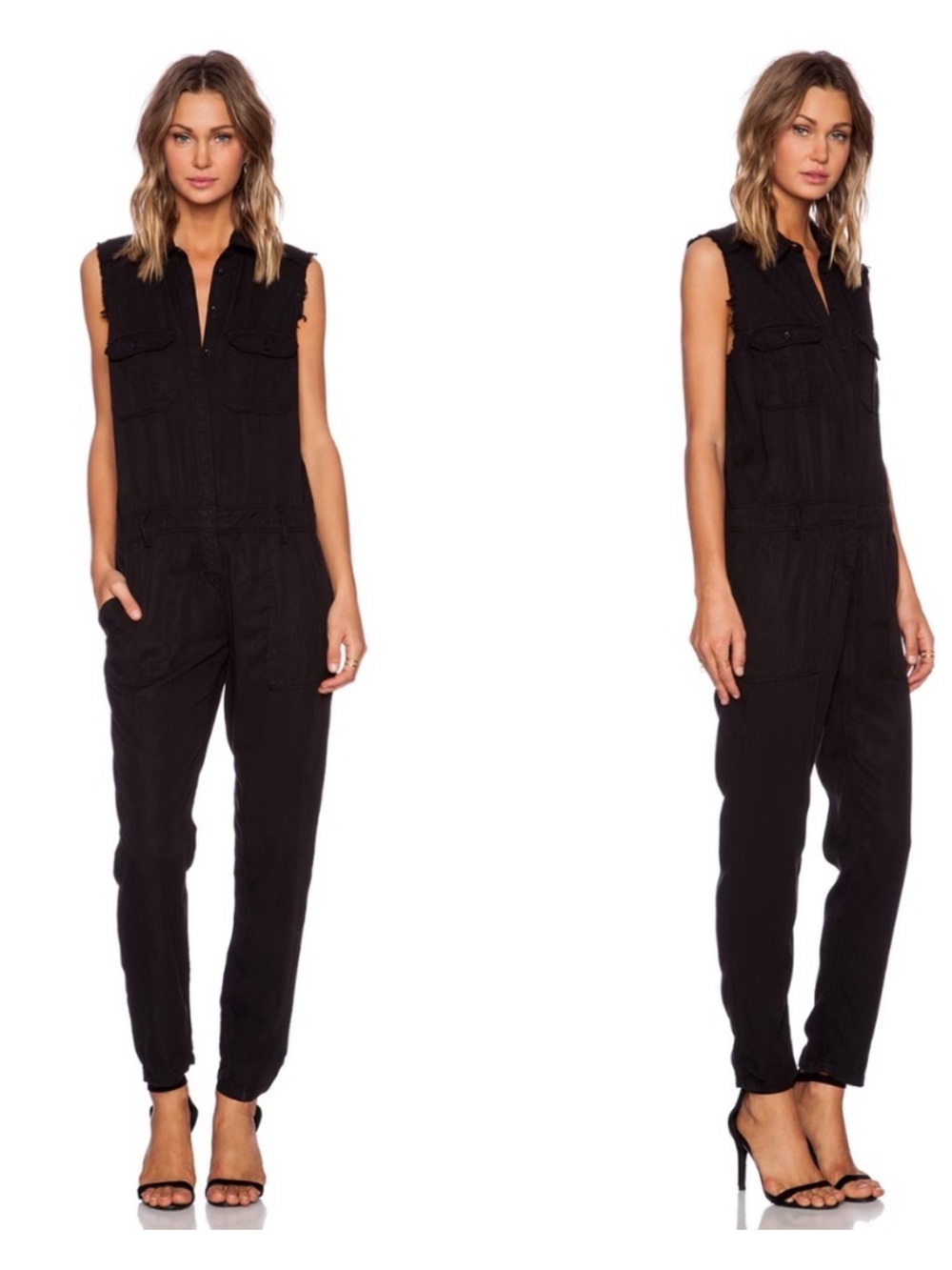 ETIENNE MARCEL lightweight sleeveless black jumpsuit